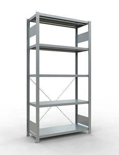 Schulte Fachbodenregal, Grundfeld, 5 Lagerebenen, Kreuzstrebe, Fachlast 250 kg, 1060 x 436 x 2000 mm, 278741