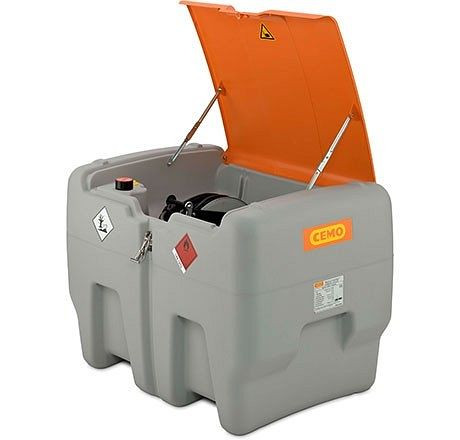 Cemo Dieseltank-Mobil Easy 440L Premium, Elektropumpe 12V, 40l/min, Zähler K24, Schlauchaufroller 8m Schlauch DN19, Autom.-Zapfpistole, Klappdeckel, 11107