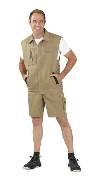 Planam Canvas 320 Weste, khaki/schwarz, Größe L, 2165052