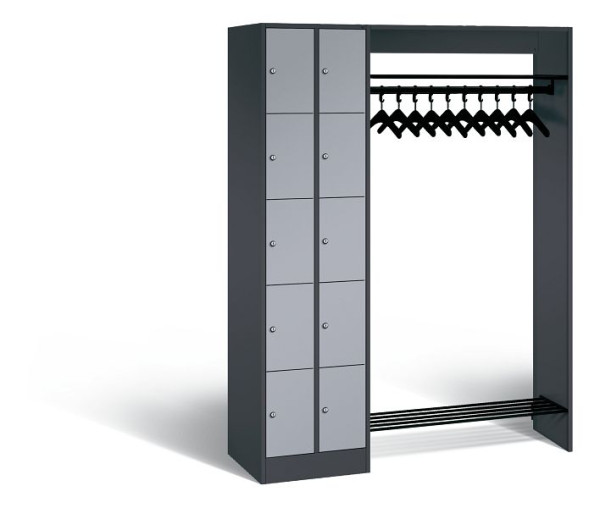 C+P Garderobe Serie 8070, H1950xB1410xT480 mm, Anthrazit/Weißalu, 80720-00 S10244