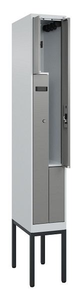 C+P Z-Spind Evolo PLUS, Gestell, 2 Fächer, 2120x300x500mm, 7035/0004, Zylinderschloss, 0490337-102 S10040