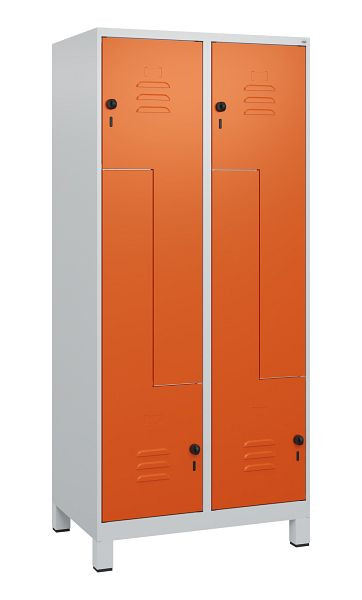 C+P Z-Spind Classic PLUS, Füße, 4 Abteile, 1800x800x500mm, 7035/2004, Drehriegel, 0800137-224 S10030