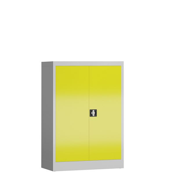 Lüllmann ClassiX Flügeltürenschrank, 1200 x 920 x 420 mm, lichtgrau/zinkgelb, X-530326