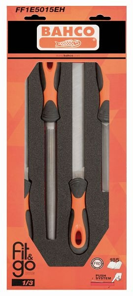 Bahco Fit&Go 1/3 Schaumstoffeinlage, ERGO-Feilensatz, 4-teilig, FF1E5015EH