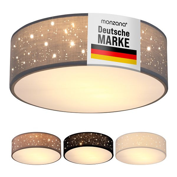 monzana Deckenlampe Grau Stoff Ø30cm Sternenhimmel, 109405