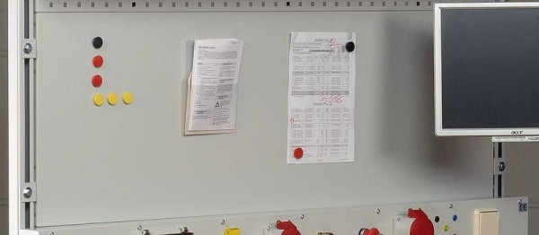KLW Blechrückwand, 750 x 450 mm B x H (Vollblech) mit Anschraublaschen für Werkbankaufbauten, ABRWC-0750-450