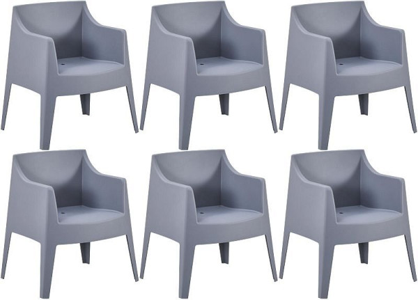 CLP 6er Set Stühle Bartal, grau, 327756, 4255716382780