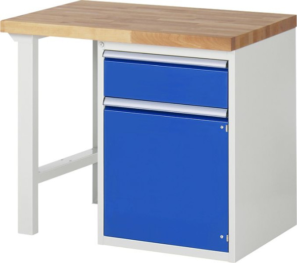 RAU Werkbank Serie 7000 - Baukasten-Bauweise, Unterbau-Container (1x Schublade, 1x Flügeltür), 1000x840x700 mm, 03-7502A1-107B4S.11