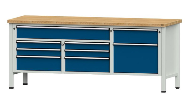 ANKE Werkbänke Kastenwerkbank, Modell 282 V, 2000 x 700 x 840 mm, RAL 7035/5010, BMP 40 mm, 304.532