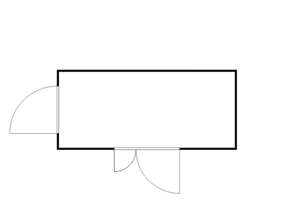 FLADAFI Materialcontainer MC 1500, verzinkt, zerlegt, Holzfußboden, Doppelflügeltür (asymmetrisch) auf der 5 m Seite, F15200710