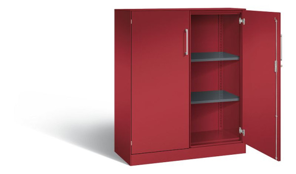 C+P Flügeltürenschrank Asisto, H1310xB1000xT435mm, Farbe: Rubinrot, Bügelgriff, 3 OH, 141032-000 S10201