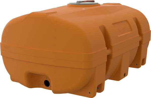 Cemo PE-Fass 3000 l kofferförmig, mit Klappdeckel 380 Orange RAL2003, 12239