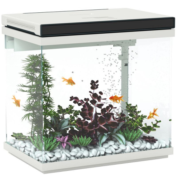 PawHut 26 Liter Aquarium mit Filter, LED-Beleuchtung, Wasserpumpe für verschiedene Fischarten, D61-006V90WT