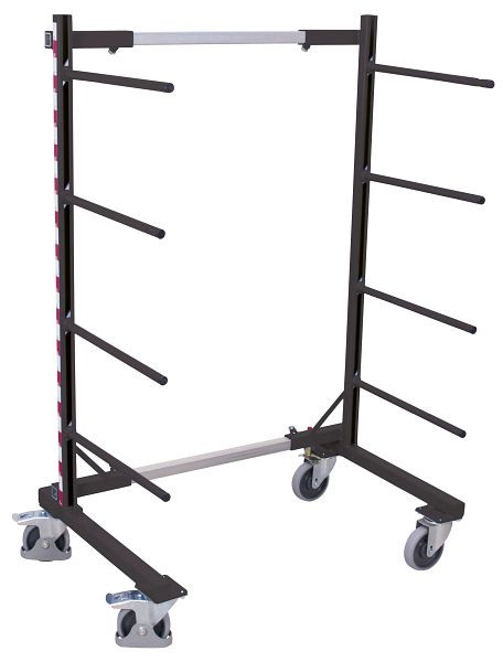VARIOfit Tragarmwagen einseitig, Außenmaße: 540 - 1.700 x 800 mm, RAL 7016 anthrazitgrau, sw-160.006/AG