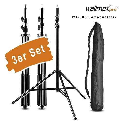 Walimex pro WT-806 Lampenstativ 256cm 3er Set, 17698