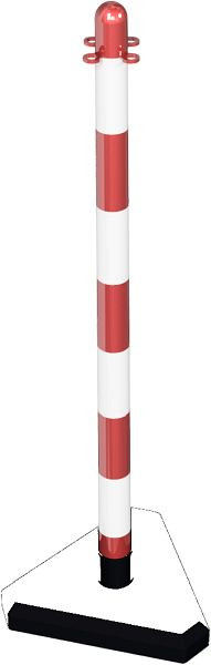 Schake Kettenständer aus Kunststoff Ø 40 mm, weiß / rot dreieckiger Fuß, 4040KB