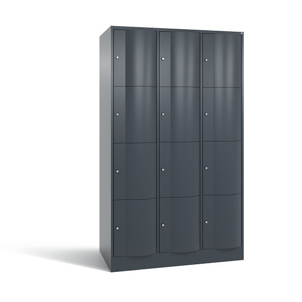 C+P XL-Schließfachschrank Resisto, 12 Fächer, H1950B1148T640 mm, Anthrazit, 8470-373 S10065