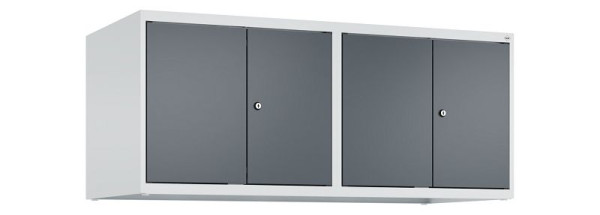 C+P Schrankaufsatz Classic PLUS, C Aufsatzschrank Classic PLUS, 4 Abteile, 500x1200x500mm, 7035/7016, Zylinderschlösser, 080092-40 S10023