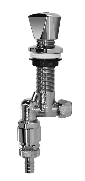 Benkiser Spülventil Untertisch-Montage 3/4", mit Schlauchverschraubung und Durchmesser 10mm Quetschverschraubung seitlich, geprüfter Rohrbelüfter, 7291050