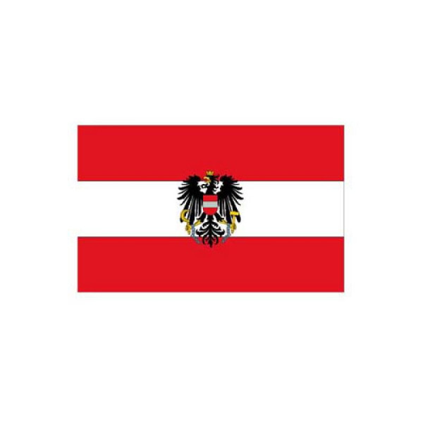 Stein HGS Länderflagge Österreich, 60 x 90 cm (Querformat), mit Seil und Schlaufe, FlagTop 110 g/m², für Fahnenmasten 6 m, ohne Hohlsaum, 27364