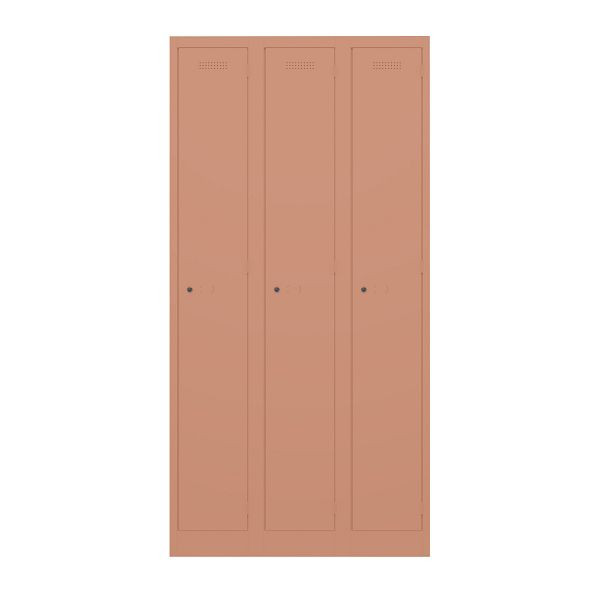 Bisley Garderobenschrank Primary Locker, 3 Abteile, 658 coral, PL3050T1658