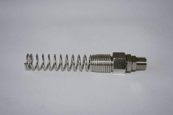 ELMAG Verschraubung (drehbar) AG 1/4', S. 5x8mm, mit Knickschutzfeder, 9402100