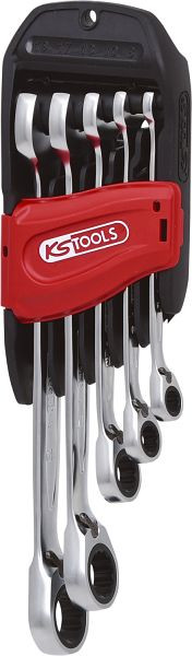 KS Tools GEARplus Ratschenringmaulschlüssel-Satz, umschaltbar, 5-teilig 8-19mm, 503.4605