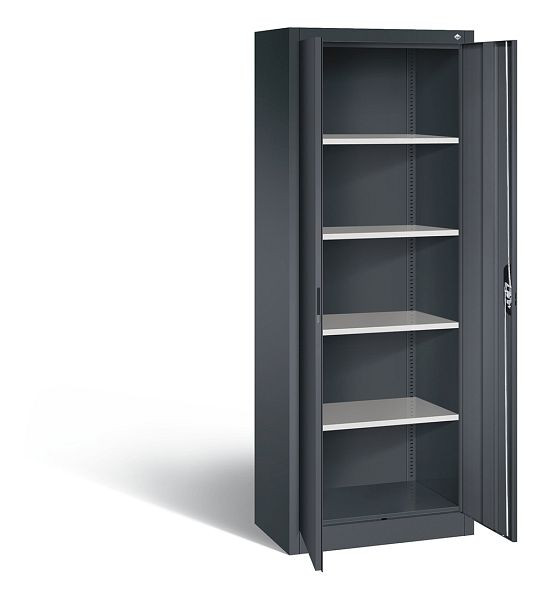C+P Büroschrank Acurado, H1950xB700xT400mm, Farbe: Schwarzgrau, Muldengriff, 5 OH, 9236-000 S10314