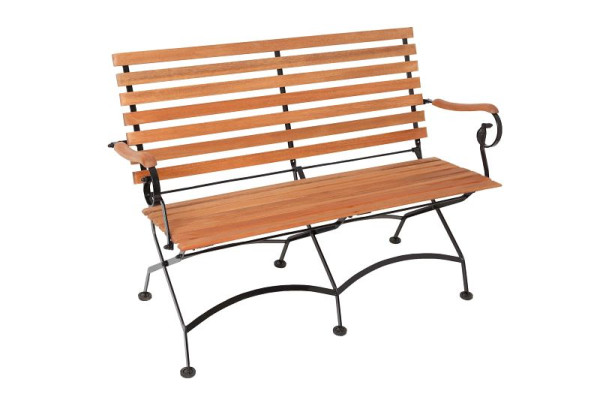 Merxx Schlossgarten Bank, 2-sitzig, Flachstahl mit FSC Eukalyptusbelattung, 24243-217