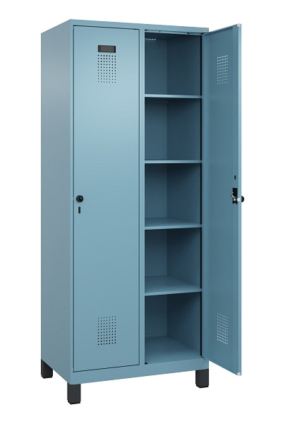 C+P Wäsche-Spind Evolo PLUS, mit Füßen, 2 Abteile, 1950x800x500mm, 0010/0010, Verschluss Drehriegel, Ablageböden 8, 049010-22B S10021