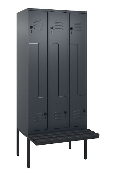 C+P Z-Spind Classic PLUS, Bank, 6 Abteile, 2120x900x815mm, 7016/7016, Drehriegel, 0800437-306 S10042