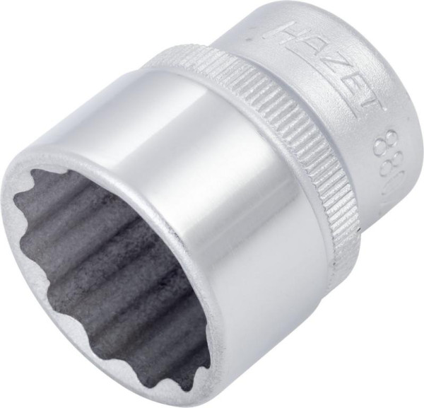 Hazet Steckschlüsseleinsatz, Doppelsechskant, Vierkant hohl 10 mm (3/8 Zoll), 21 mm, Mit Rändelung, 880Z-21