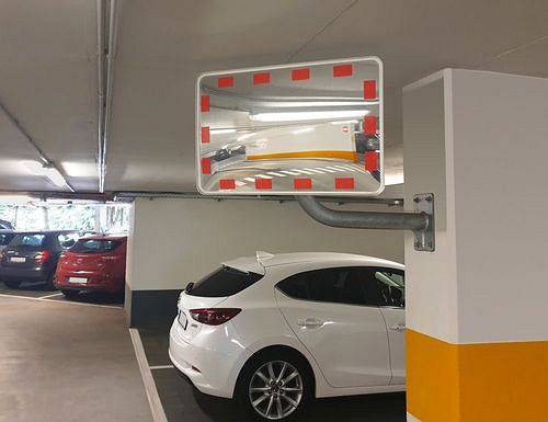 Moravia Verkehrsspiegel aus Acrylglas, integrierte Halterung für Rohrpfosten, 800 x 1200 mm, 311140