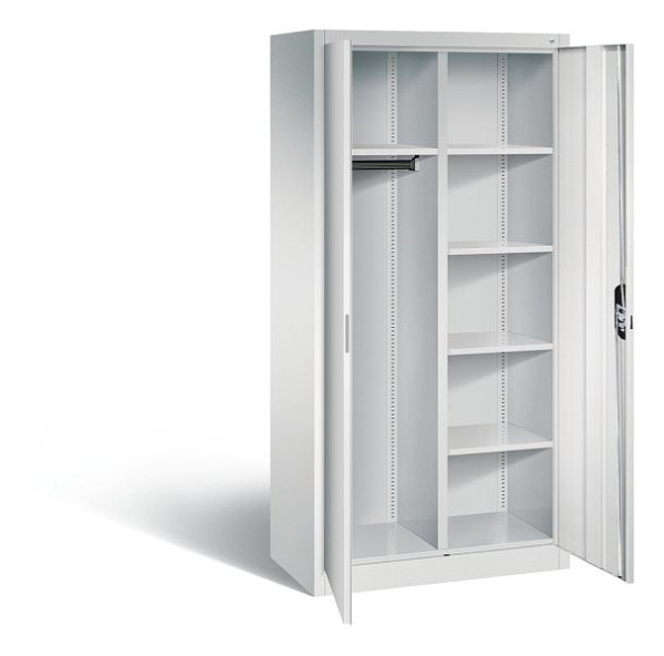 C+P Akten-/Garderobenschrank Acurado, H1950xB930xT500mm, Farbe: Lichtgrau, Muldengriff, 5 OH, 9280-30 S10197