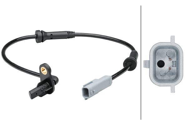 HELLA Sensor, Raddrehzahl, 2-polig, Hinterachse, Gesamtlänge: 519mm, 6PU 012 679-221