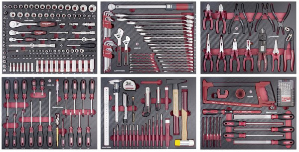 Kraftwerk Werkzeug-Satz, EVA, 1/4"+ 3/8"+ 1/2", 280-teilig, 105.515.000