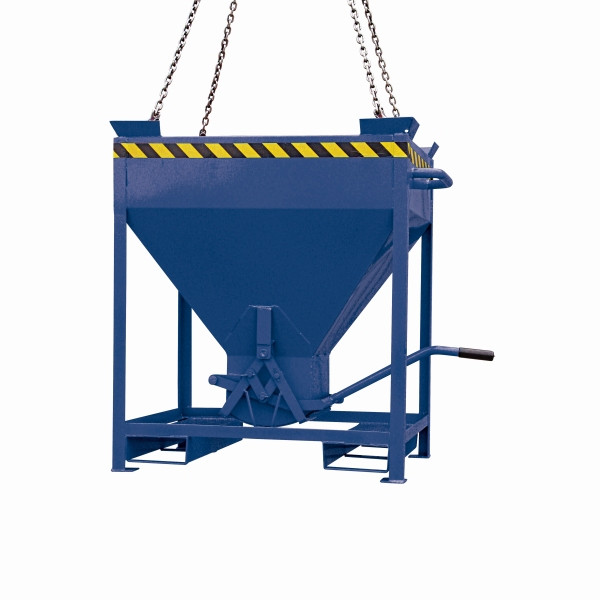 Eichinger Industrie Silobehälter Einfahrtaschen und Kranösen, mittigem, per Hebel bedienbarem Auslauf, 300 Liter enzianblau, 20520400000097