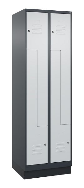 C+P Z-Spind Classic PLUS, C Z-Spind, Classic PLUS, Sockel, 4 Abteile, 1950x600x500mm, 7016/7035, Zylinderschlösser, 080023-204 S10028