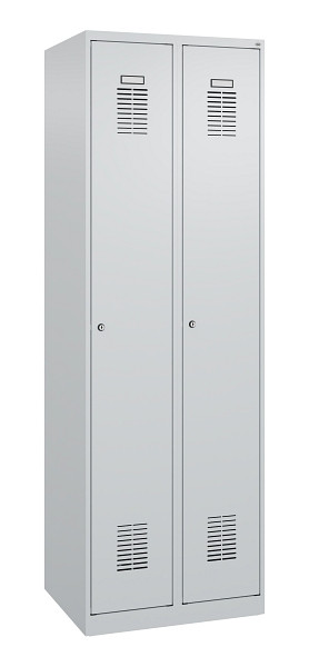 C+P Spind Basis PLUS, 2 Abteile, 1850x600x500mm, 7035/7035, Zylinderschloss, 088055-20 S10005