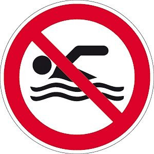 Moedel Schwimmen verboten ISO 20712-1, Alu, Ø 400 mm, 58527
