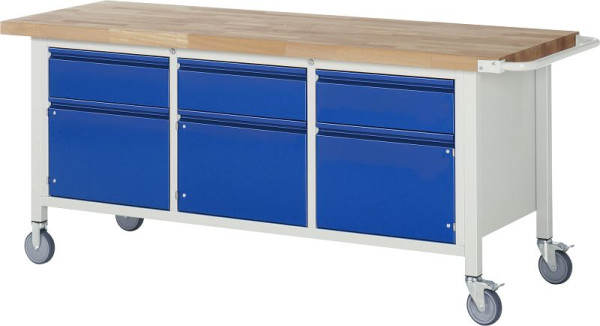 RAU Fahrbare Werkbank 8567I2, B2000xT700xH880mm, 3xSchublade-TA, 3xTür, 05-8567I2-207R4S.11