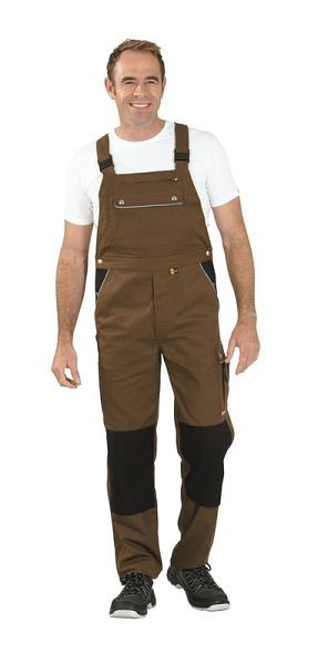 Planam Canvas 320 Latzhose, braun/schwarz, Größe 52, 2136052