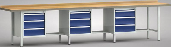 KLW Standard-Werkbank - 4000 x 700 x 840 mm L x T x H, je Arbeitsplatz links 150EA/2x175EA, WS551N-4000M40-E1631