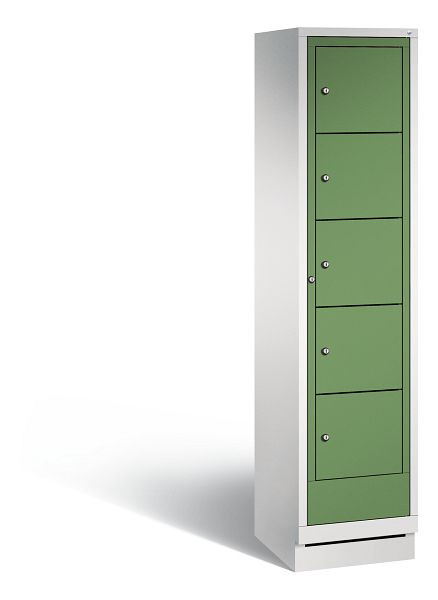 C+P Wäsche-Ausgabeschrank Evolo, 1 Abteil, H1800xB420xT500 mm, Grau/Resedagrün, 48160-105 S10032