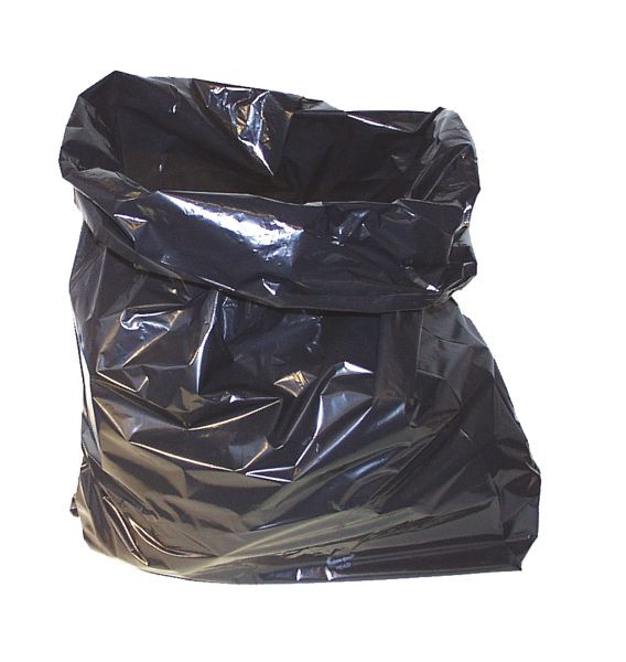 Busching Abfallbeutel mit Bodenschweißnaht, 630x850x0,03mm, 70 Liter, LDPE, SF, schwarz opak, VE: 300 Stück, 399