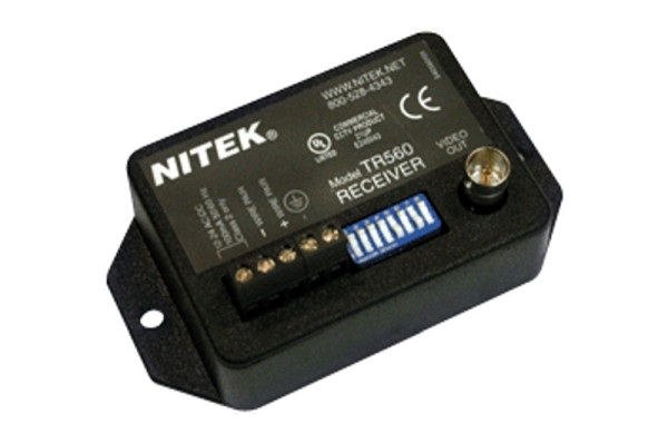 Nitek Zweidraht Empfänger, aktiv, Video, 2200m, FBAS-Eingang, TPAusgang, 12-24VAC/DC, TR560
