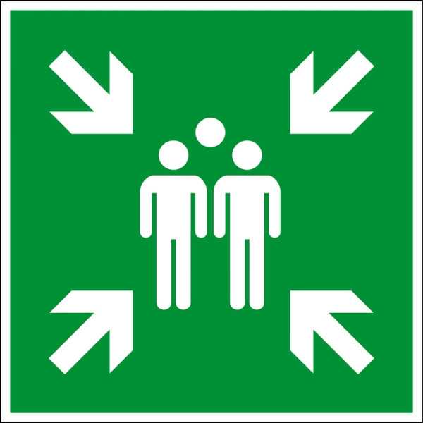 Eichner Fluchtwegsschild "Sammelstelle", B x H: 60 x 60 cm, Aluminium, langnachleuchtend HI 150, 9225-14025-060