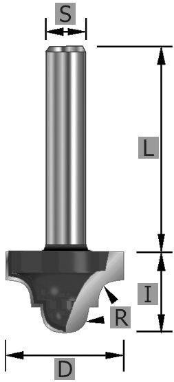 Edessö Classic Fräser HW, A: 19,05, R: 4, B: 12,7, C: 8, 105219108