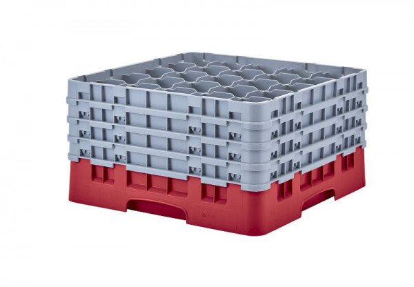 Cambro Spülkorb mit 25 Fächern Camrack® 23,8 cm maximale Höhe, Farbe: Rot, 25S900163