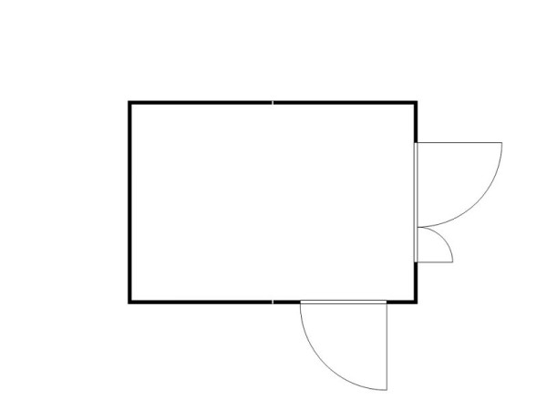 FLADAFI Materialcontainer-Kombination MC 1340, zerlegt, ohne Boden, Doppelflügeltür asymmetrisch auf der 3 m Seite und Einflügeltür, F13430710-F911